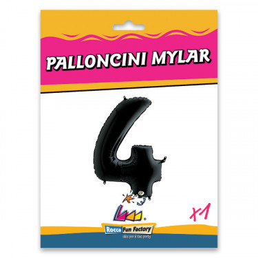 PALLONCINO MYLAR NERO NUMERO 4 CM.102 D.40