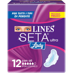 ASSORBENTI LINES SETA ULTRA CON ALI CONF.12PZ.