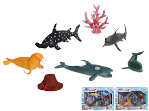 ANIMALI IN SCATOLA MARINI IN GOMMA CONF.8PZ. GERIMPORT