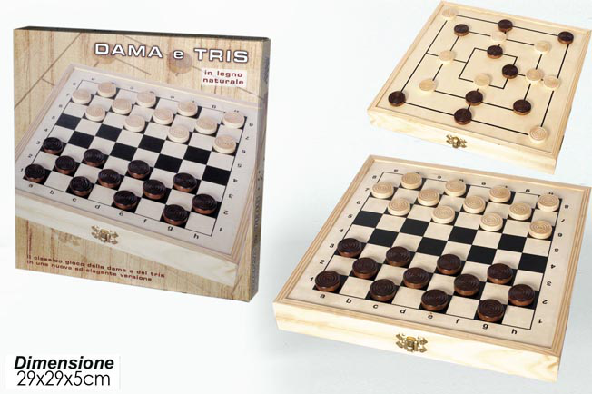 GIOCO DAMA IN LEGNO E TRIS 2 IN 1 701824 GENERAL
