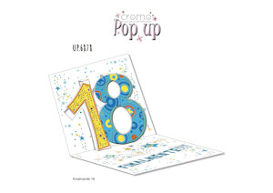 BIGLIETTI 18 ANNI POP UP CM.15x15 BLU NO.6878 PEZZI 6