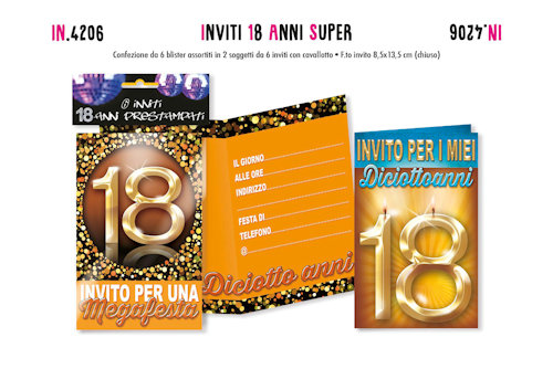 INVITO 18 ANNI INVITI CONF. DA 6PZ.