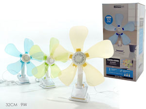 VENTILATORE DA TAVOLO CM.32 CON BASE CLIP 5 PALE 9W 586141 DICTROLUX