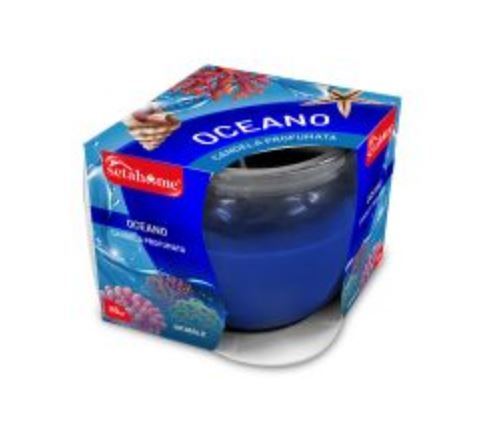 CANDELA PROFUMATA IN VASETTO DI VETRO 70GR. OCEAN BLU SETABLU