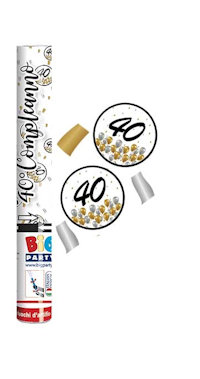 40 ANNI PRESTIGE TUBO SPARA CORIANDOLI CM.30 50204 BIGPARTY