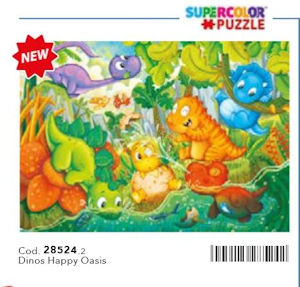 PUZZLE 24 MAXI DINO HAPPY OASIS 28524 CLEMENTONI