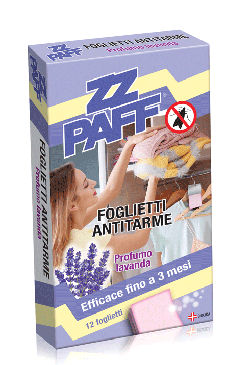 ANTITARME VESTITI CONF.12 FOLGIETTI AL PROFUMO DI LAVANDA ZZ PAFF