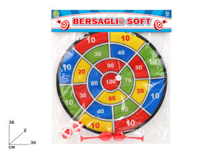 GIOCO TIRO AL BERSAGLIO A STRAPPO CM.36x36 CON FRECCETTE MAZ