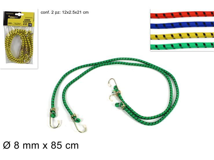 CORDA ELASTICA SET 2PZ. DA CM.85 IN BUSTA DUESSE