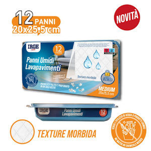 PAVIMENTO PANNO IN COTONE GIA' UMIDO CM.20x25 CONF.12PZ. IRGE