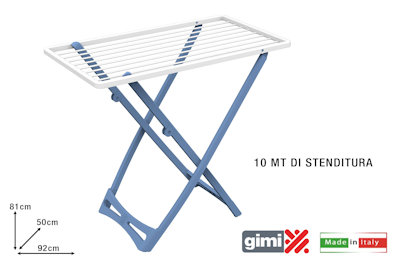 BUCATO STENDIBIANCHERIA DA TERRA IN RESINA CUCCIOLO 10 CM.50x92x81 GIMI VILEDA