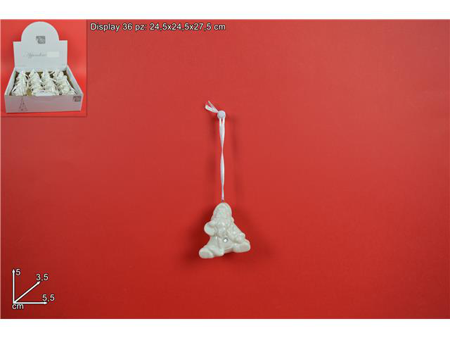 APPENDINO BABBO NATALE IN CERAMICA SEDUTO CM.5 DUESSE