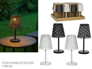 LAMPADA LUMETTO IN ACCIAIO CM.H.30 CON PANNELLINO SOLARE 875600 GENERAL