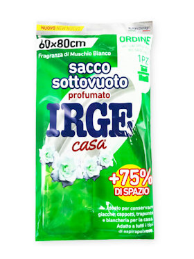 SACCO SALVASPAZIO SOTTOVUOTO 60x80CM. PROFUMATO MUSCHIO BIANCO IRGE