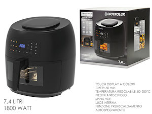 FRIGGITRICE AD ARIA ELETTRICA 1800W. CESTELLO 7,4 LT. TOUCH 883310 DICTROLUX