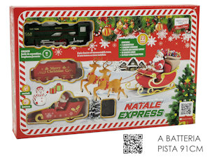 TRENINO NATALIZIO DI BABBO NATALE PISTA LUCI E SUONI 91CM. 107021 GENERAL