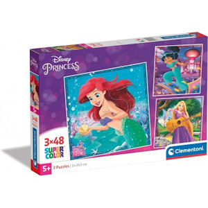 PUZZLE 3x48 DISNEY PRINCIPESSE SUPERCOLOR 25304 CLEMENTONI