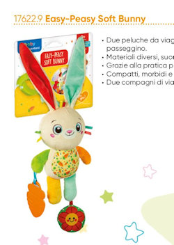 BABY PELUCHE PRIMI MESI CONIGLIETTO SOFT BUNNY 17622 CLEMENTONI