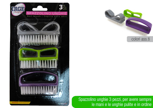 MANICURE SPAZZOLA MANICURE PER UNGHIE CONF.3PZ. IRGE