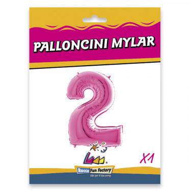 PALLONCINO MYLAR FUXIA NUMERO 2 CM.102 D.40