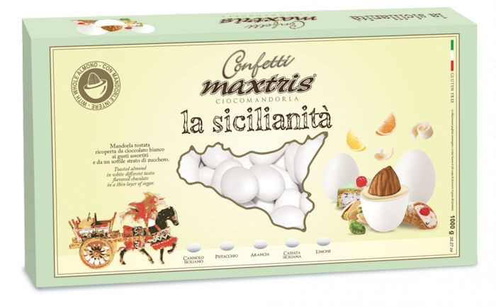 CONFETTI MAXTRIS CIOCOMANDORLA 1KG. MIX LA SICILIANITA' RICOPERTA DI CIOCCOLATO