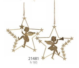 APPENDINO STELLA IN FERRO COLORE ORO CON ANGIOLETTO CM.18xH.18 G3S