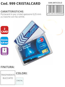 PORTA CARD IN PVC 2 TASCHE TRASPARENTE ALPLAST