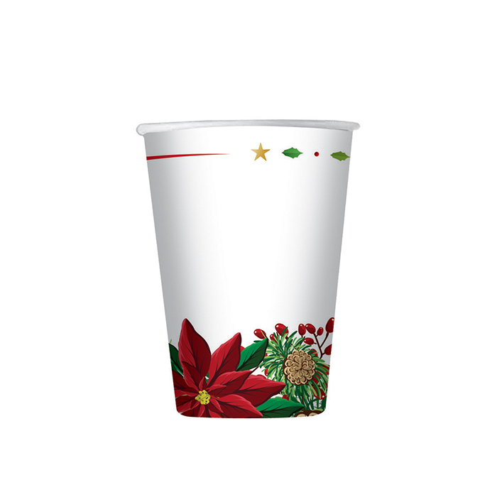 PARTY NATALE DECORO POINSETTIA BOUQUET IN CARTA BICCHIERI CC.200 CONF. 8PZ. BIGP