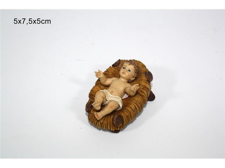 BLISTER BAMBINO GESU' IN RESINA CON CULLA CM.5x7,5x5 DUESSE