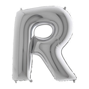 PALLONCINO MYLAR  cm.36 LETTERA ARGENTO R BIGPARTY