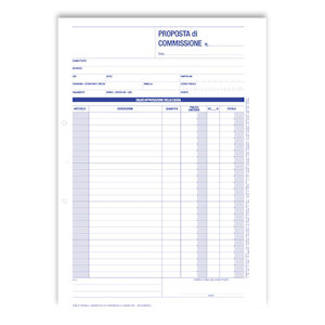 COMMISSIONE BLOCCO PROPOSTA DI COMMISSIONE CM.21x29 2 COPIE NIKOFFICE