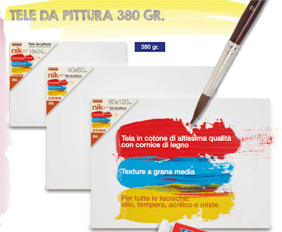 TELA SU TELAIO CM.24x30 380GR. NIKOFFICE