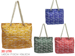 BORSA MARE CM.36x15x45 TINTA UNITA CON SCRITTA SUMMER 750028 GENERAL