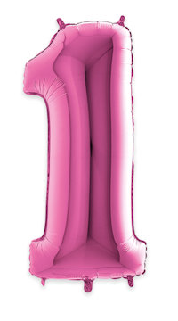 PALLONCINO MYLAR FUXIA NUMERO 1 CM.102 D.40