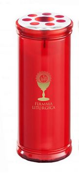 VOTIVO LUMINO CERA LUMI ROSSO T50 CM.D.5,5xH19 PEZZI 5
