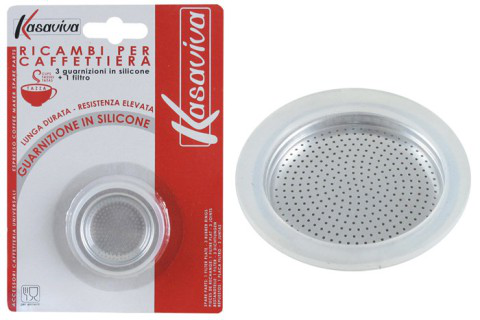 CAFFETTIERA SOLO GUARNIZIONE 3PZ. E DISCO FILTRO MEZZA TAZZA KASAVIVA