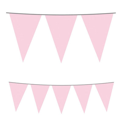 FESTONE BANDIERINE IN PLASTICA 10 METRI ROSA