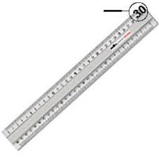 RIGHELLO IN ALLUMINIO 30CM. TRIPLODECIMETRO NIKOFFICE