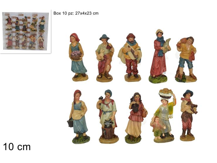 PERS. PASTORI IN RESINA 10 PERSONAGGI CM.10 DUESSE