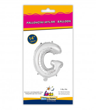 PALLONCINO MYLAR  cm.36 LETTERA ARGENTO G
