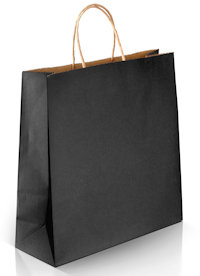 BUSTA CARTA NERA KRAFT CM.18x8x24 MANICO RITORTO PEZZI 25