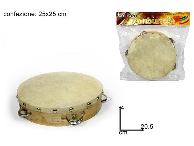 ACCESSORI MUSICALI TAMBURELLO CON PIATTINI MUSICALI IN METALLO CHIUSO DUESSE
