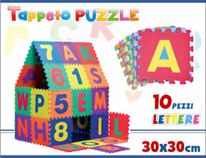 TAPPETINO MATTONELLE PUZZLE LETTERE CONF. 10PZ. CM.30x30 PLAYMORE