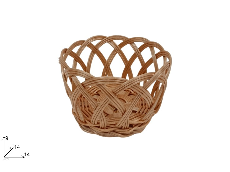 CESTINO DA TAVOLA IN PLASTICA TONDO CM.14x14xH.9 INTRECCIO MARRONE DUESSE