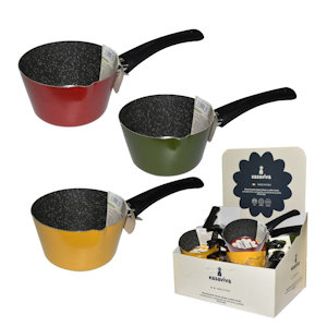 CASSERUOLA ALLUMINIO KASAVIVA CM.14 LINE MANICO LUNGO COLOR KASAVIVA