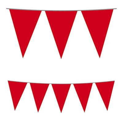 FESTONE BANDIERINE IN PLASTICA 10 METRI ROSSO