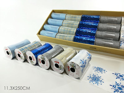 NASTRO ROTOLO DECORATIVO ORGANZA CM.11.3x250 VARI COLORI 6ASS 412453 GENERAL