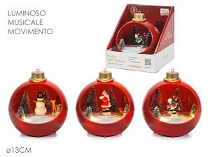 APPENDINO PALLA CON AMBIENTE NATALIZIO CON LUCI E MOVIMENTO IN SCATOLA 442813 GE