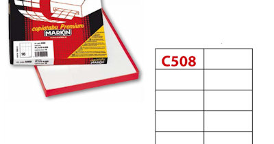 ETICHETTA AUTOADESIVA x STAMPANTE SU FOGLIOA4 MM.105x42 C508 N.MARG. CF.100ff.