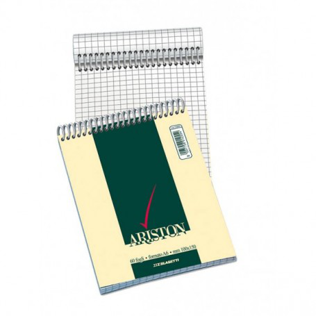 BLOCCO NOTES QUADRETTO 5mm. A7 CM.08x12 CON SPIRALE ARISTON pezzi 10
